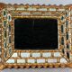 Mirror with reverse edges, carved wooden frame, vintage 50s, C942.