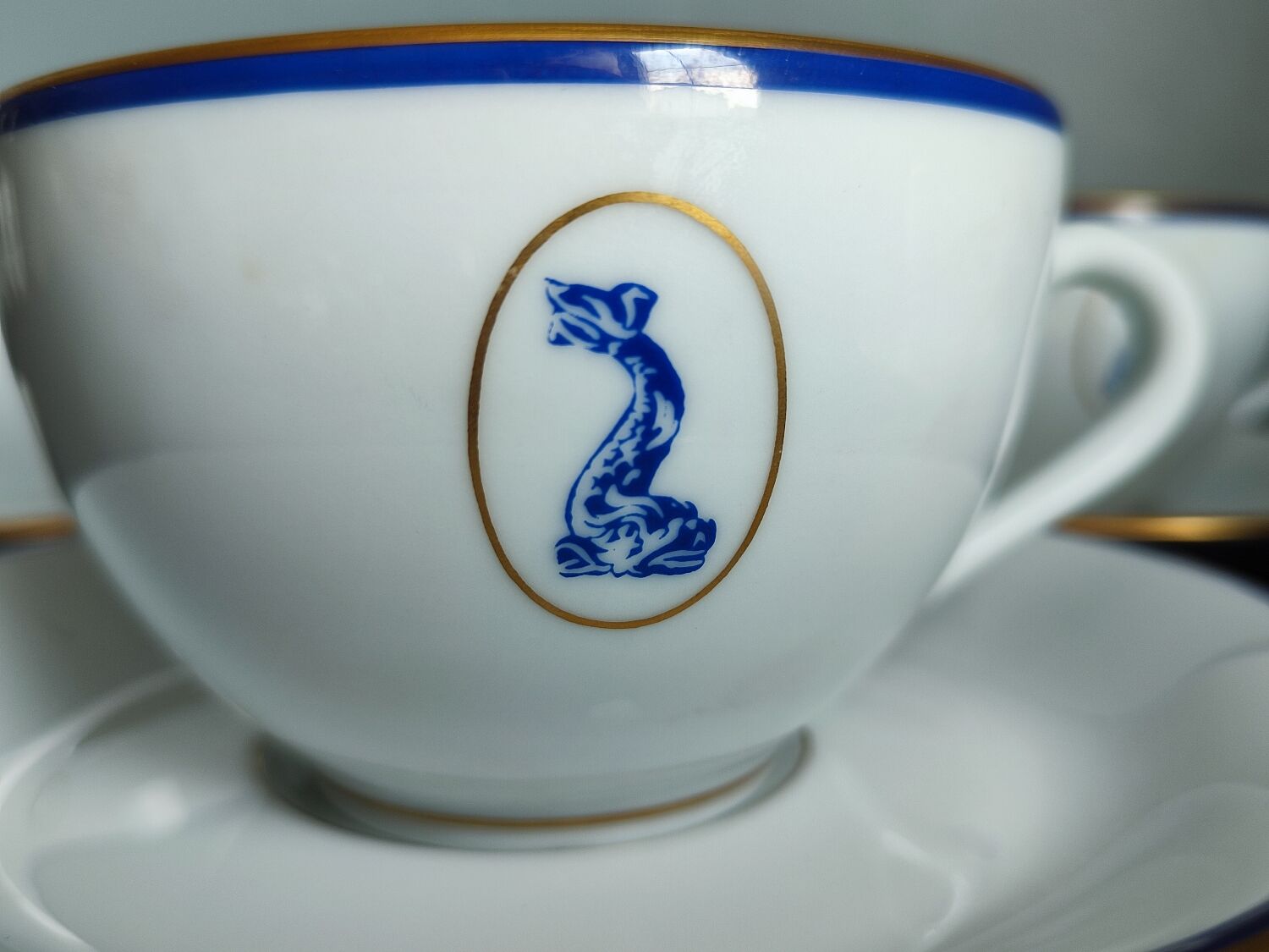 Set of 5 vintage Bernardaud Limoges porcelain cups