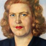 1940s oil portrait of Paula Lutzeneurger