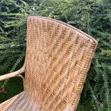 Pair of old wicker rattan chairs