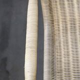 Set of two vintage design chairs by Franco Albini for Tecta, chrome and rattan