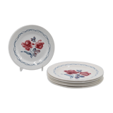 6 dessert plates Digoin Sarreguemines décor Cannes diameter 20.3 cm