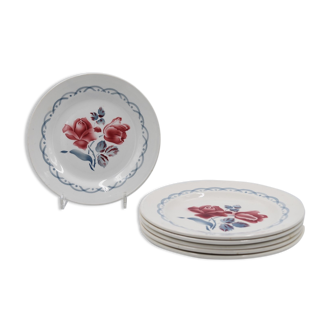6 assiettes à dessert Digoin Sarreguemines décor Cannes diamètre 20,3 cm
