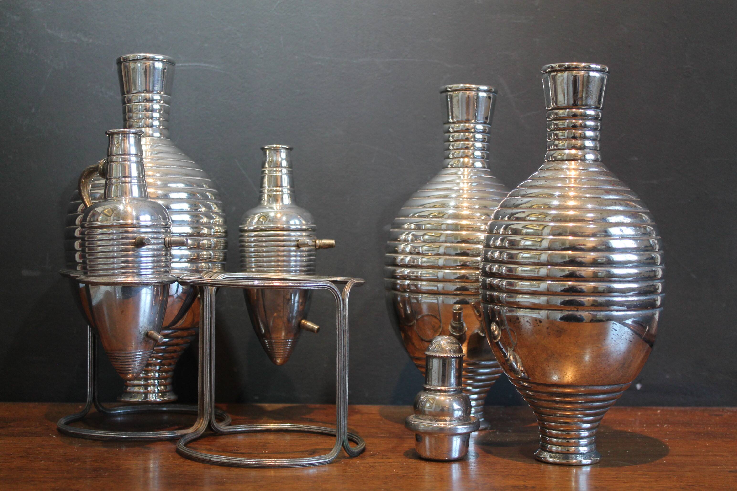 Carafe Art Déco en argent massif Calegaro italien