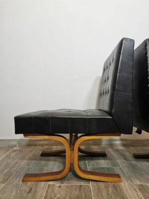 Fauteuil en cuir par Ludvik Volak