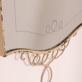 Vintage wall mirror 50s white iron italian design