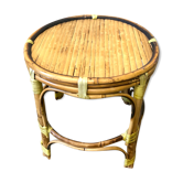 Table porte plante rotin bambou vintage 70 artisanat France