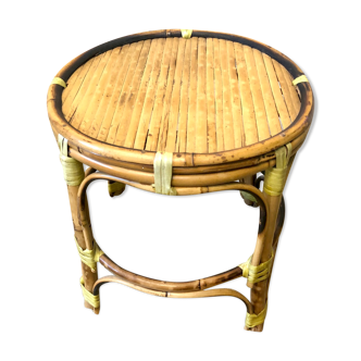 Mini table door door rotin bamboo vintage 70 crafts France