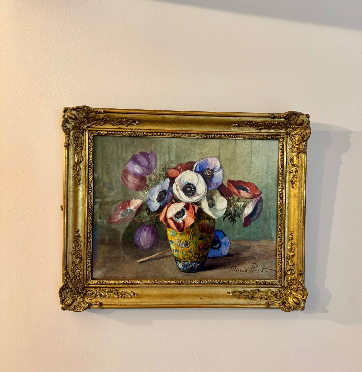 Still life with anemones, signed early 20th century