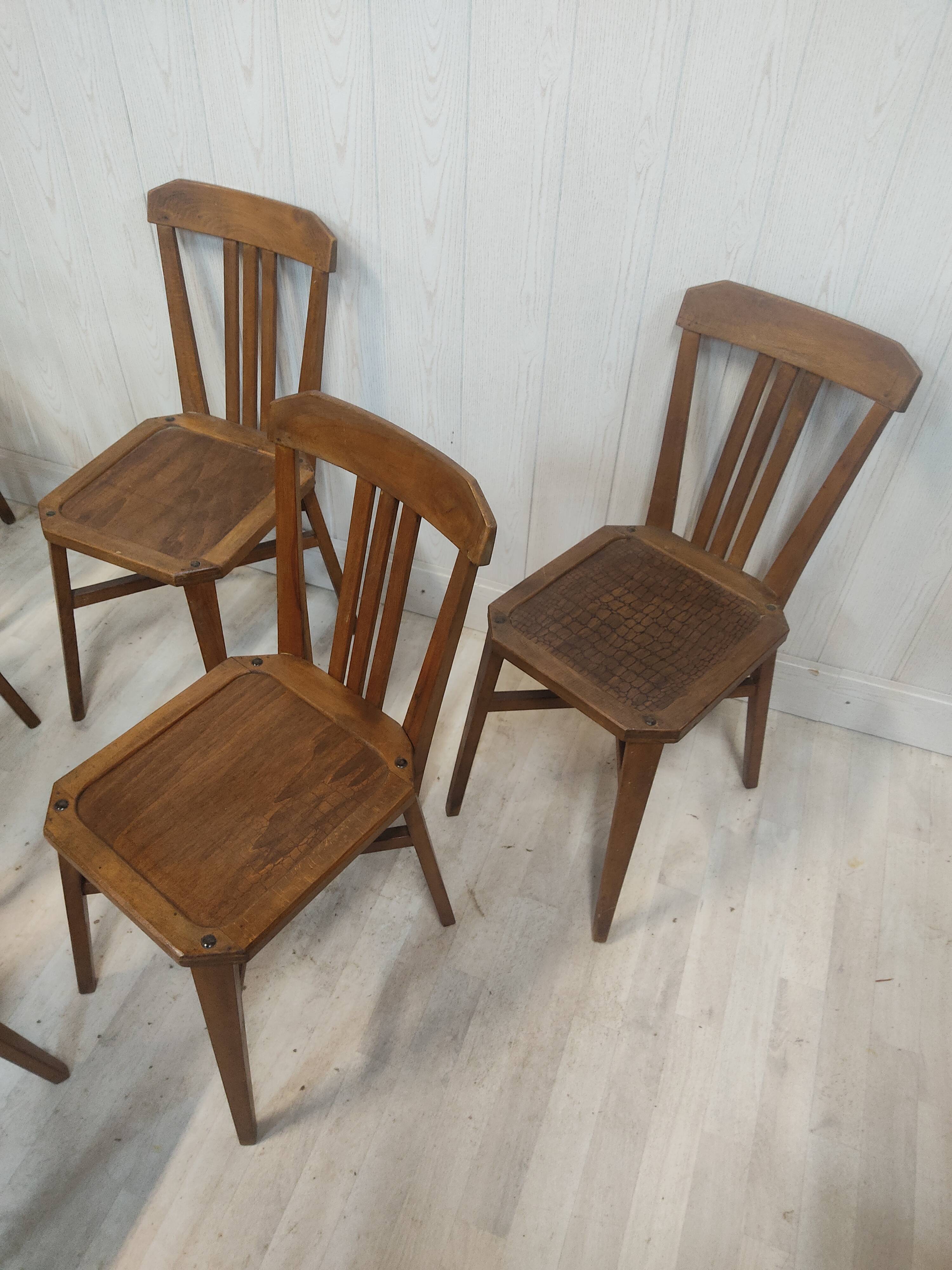 Set of 6 antique bistro chairs
