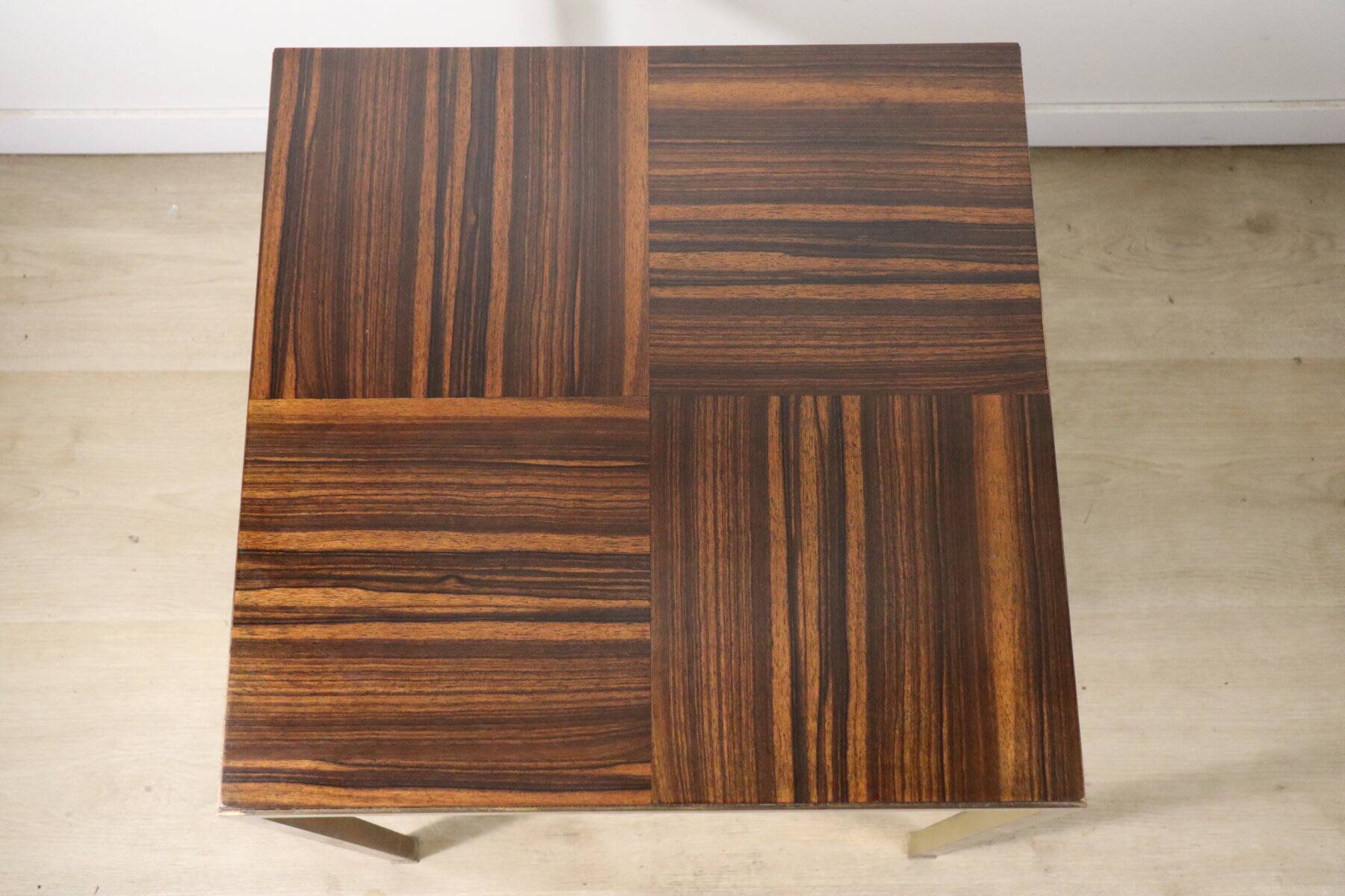 Vintage side table in rosewood & bronze – 1960s