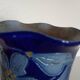 Betschdorf Schmitter grès d'Alsace, cobalt  - Vase corolle aux fleurs