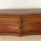 20th century leather jewelry and brass ornamentation box