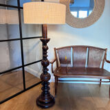 "Colonial" floor lamp in solid wood - 1960.