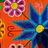 Orange Peruvian cushion cover