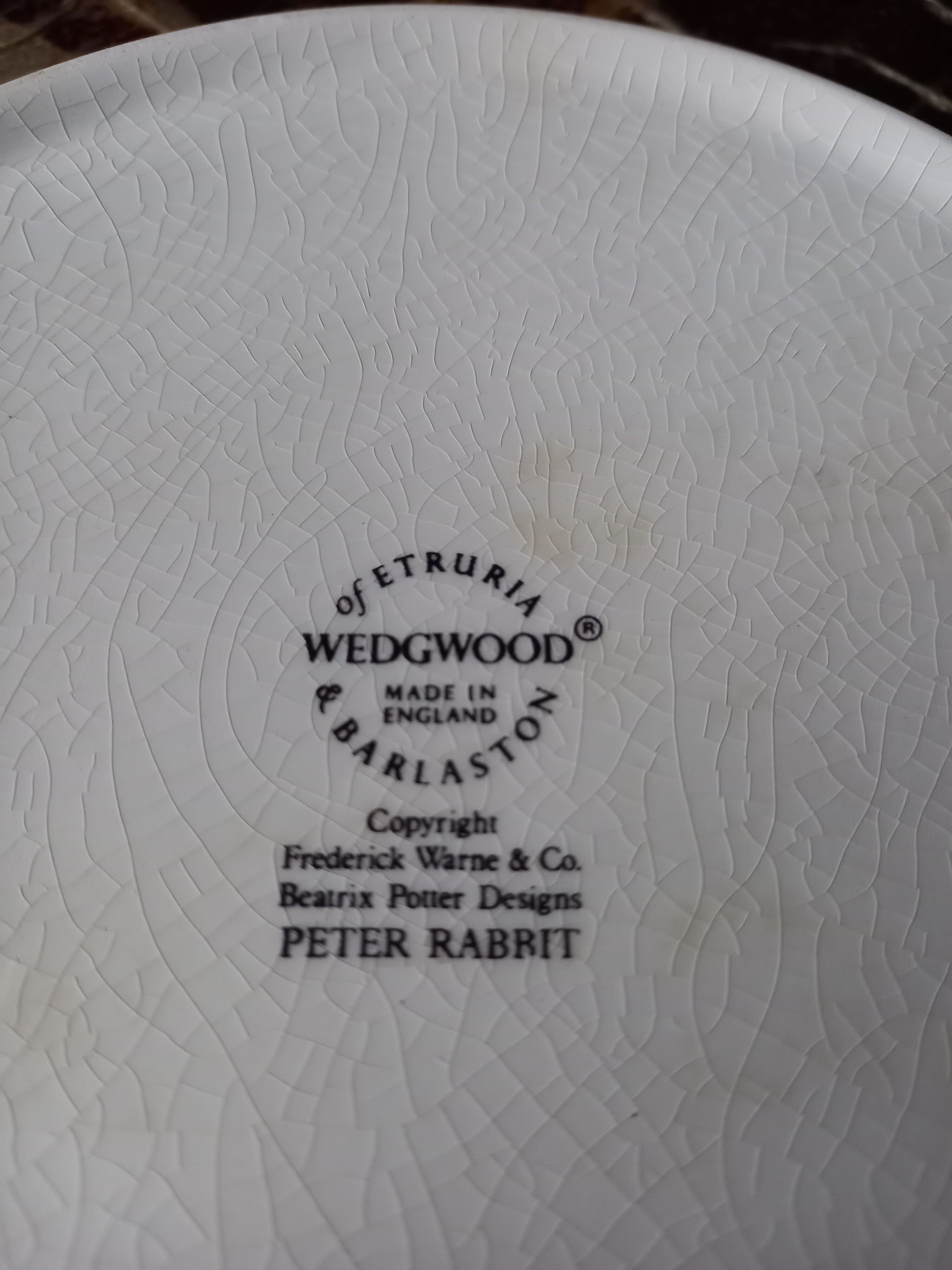 Hollow plate Wedgwood porcelain Beatrix Potter Peter Rabbit