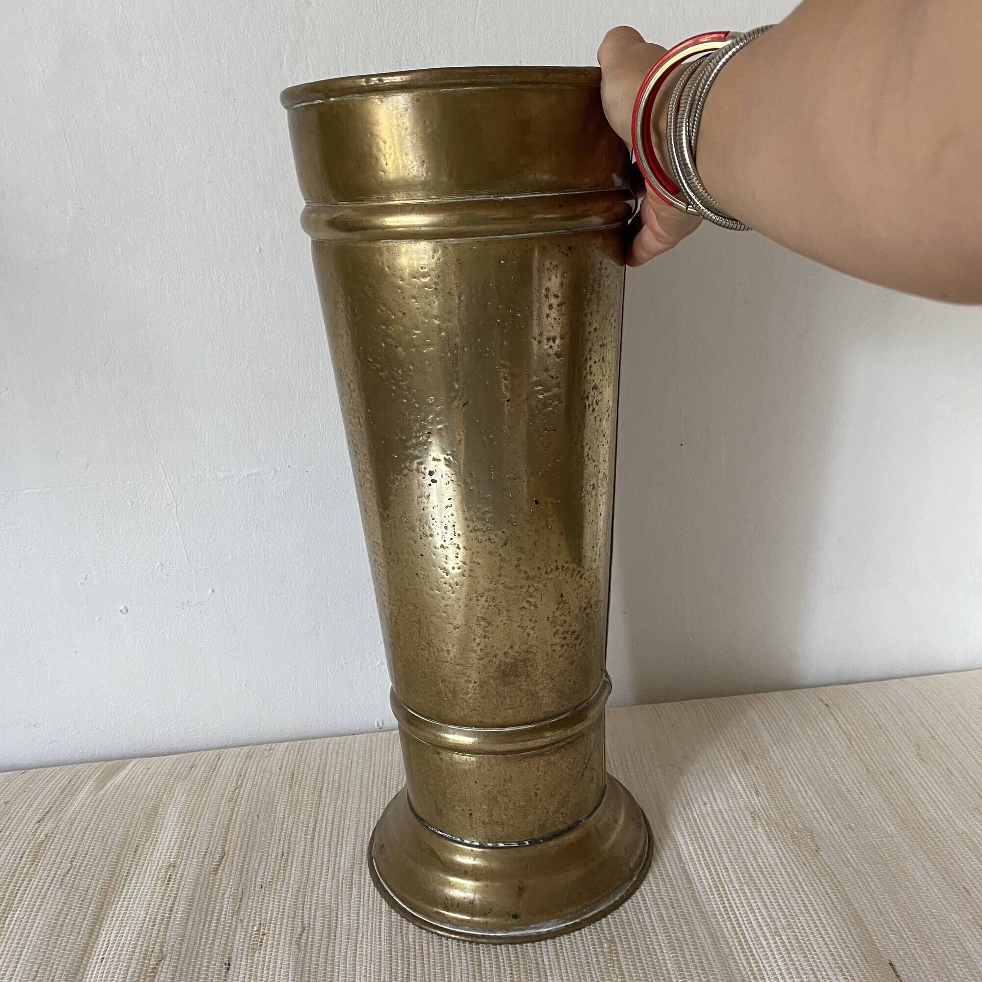 Brass umbrella stand - Brass La Gacilly -Le Dinandier