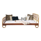 Banquette - lit en rotin vintage