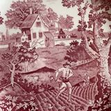 Set of twelve flat plates Villeroy & Boch – Rusticana, English cottage design, pink colour.