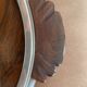 Plateau Art deo wood and silver metal