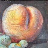 Still Life with Peaches and White Grapes
