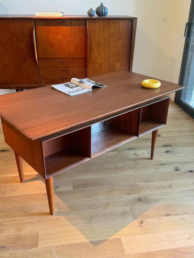 Bureau système biface scandinave vintage en teck "Søren"