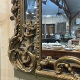 Large Louis XV style mirror with side panels, late 19th century