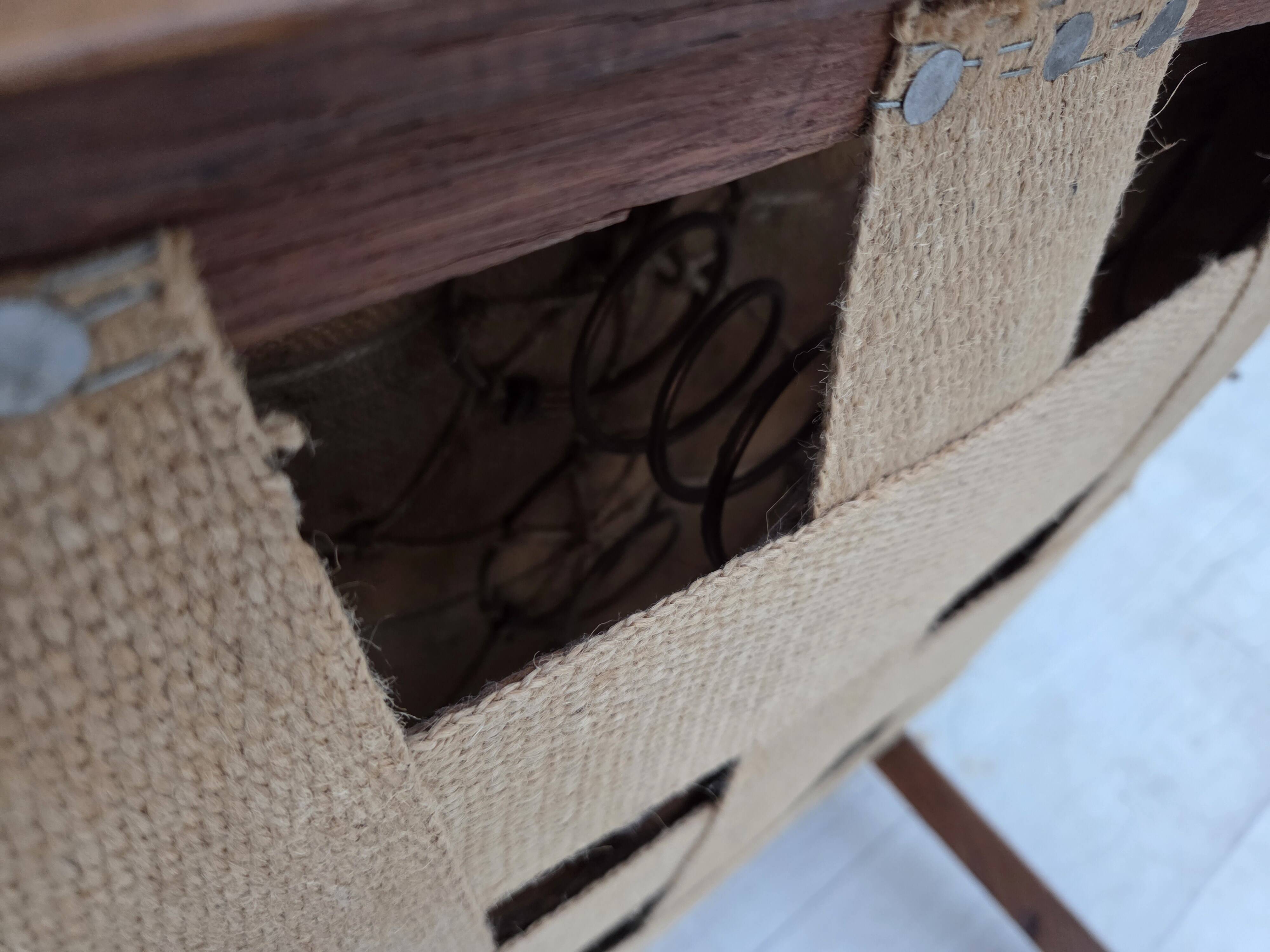 1960s, Danish side/children's armchair, light green furniture velour, oak w