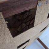 1960s, Danish side/children's armchair, light green furniture velour, oak w