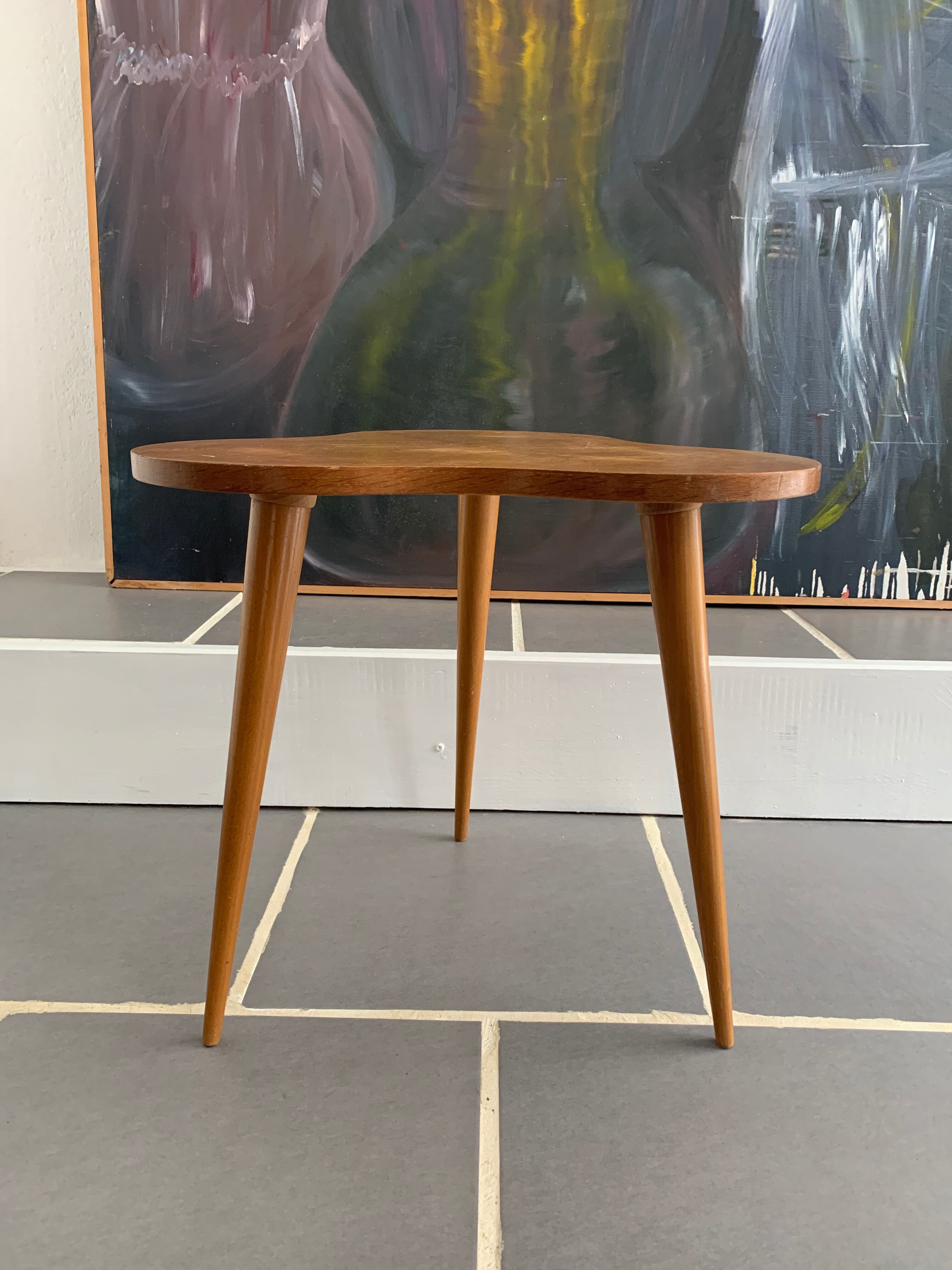 Vintage free-form tripod table
