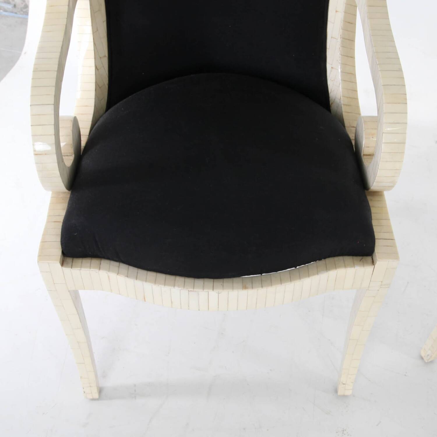 Pair of bone marquetry armchairs