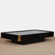 Wood and brass coffee table attributed to Willy Rizzo, 1970.