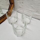 Set of 3 Octagon whisky glasses from the 80s