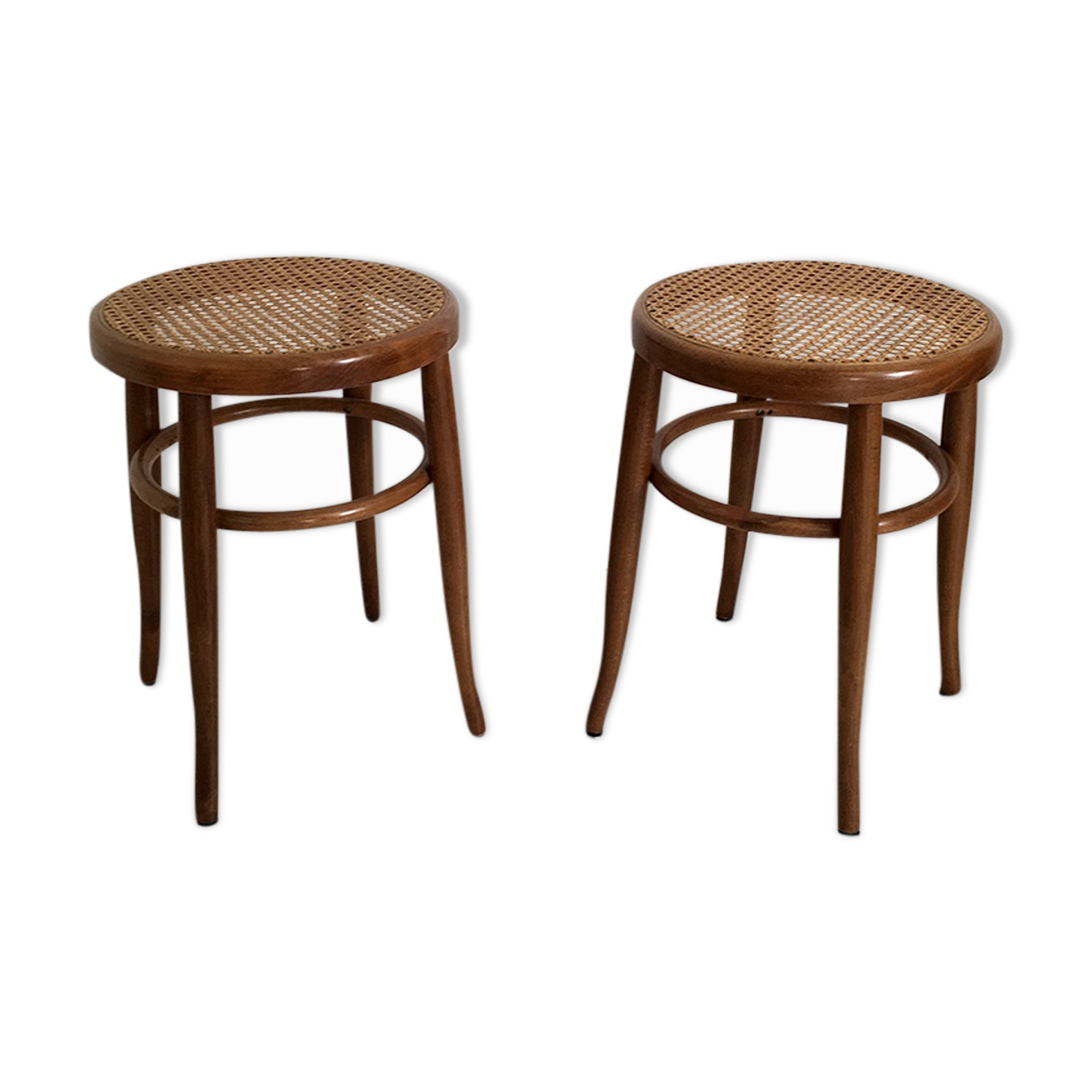 Pair of caned stools