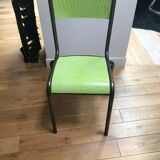 Schoolboy Chair covered with green leather
