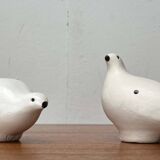 Vintage handmade ceramic bird whistles Riekko by Punainen Paja and Lintupaja, Finland, 1970s, set of 2.