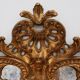 Rococo style gilt mirror with marbled glass border by Deknudt, Belgium, 197