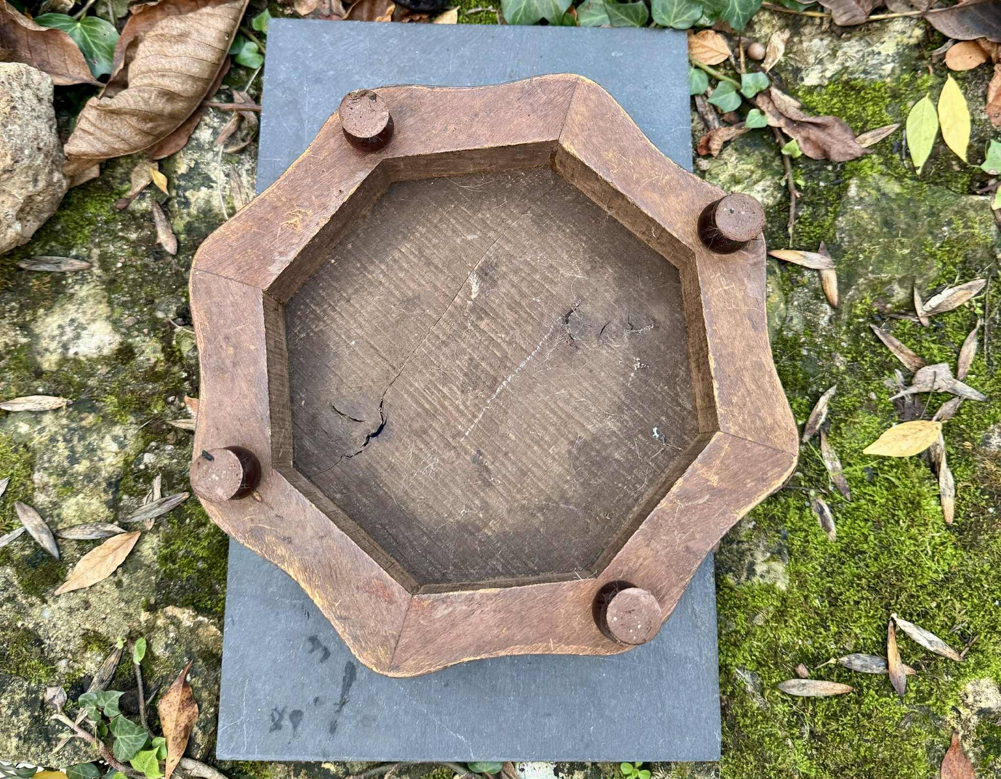 Red velvet footstool in the Louis XV style