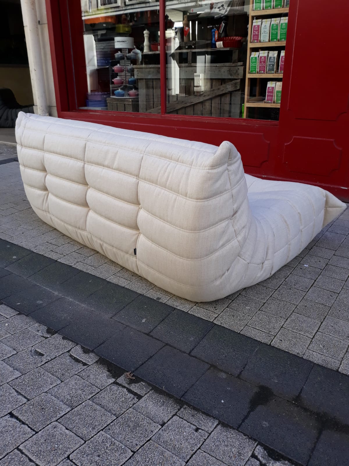 Togo beige wool sofa