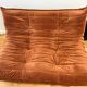 Togo two-seater sofa orange amber