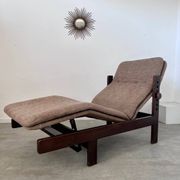 Old chaise longue wooden lounge chair Italian design from the 60s vintage