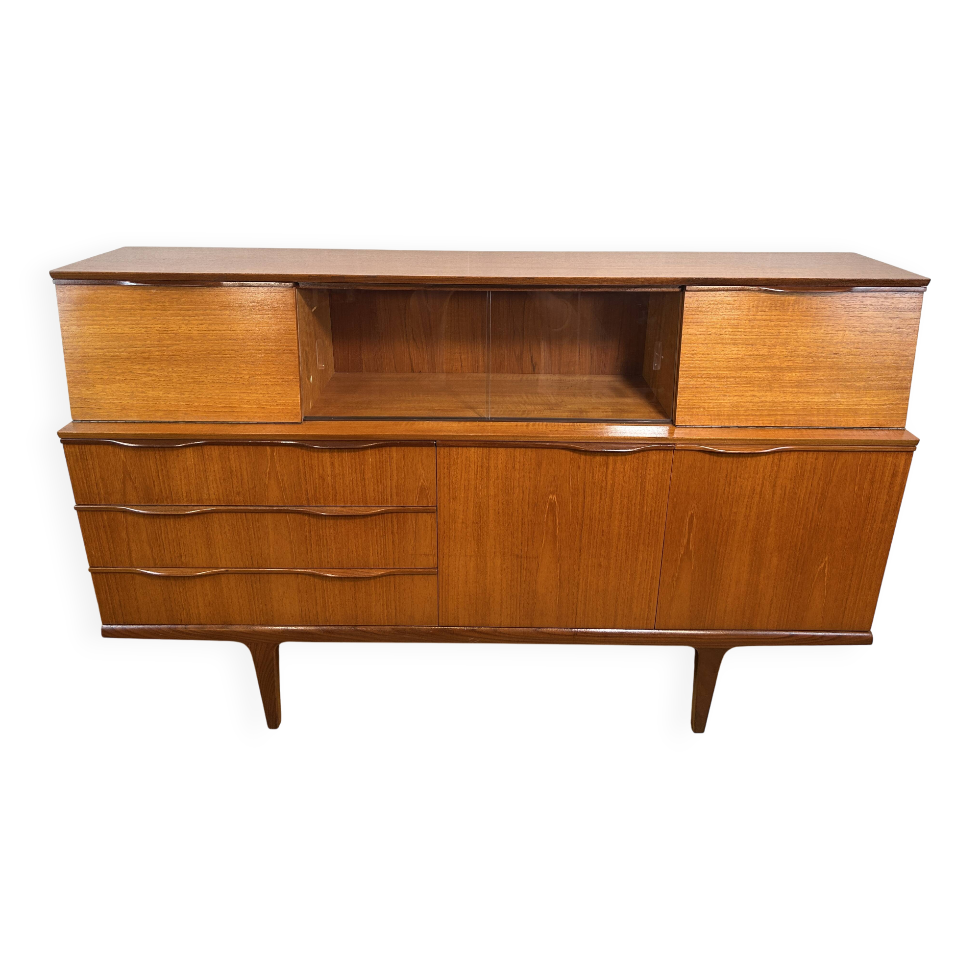 Mid Century Retro Vintage Teak Sideboard 1960 Bureau Flap + Cocktail Bar