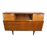Buffet rétro vintage en teck des années 1960, bureau à rabat et bar à cocktails