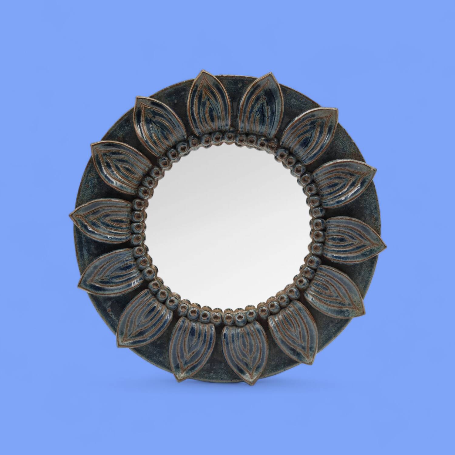 Stoneware mirror by André Bodin - 1981