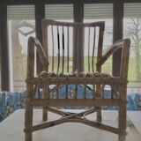 Vintage wicker and rattan children's armchair