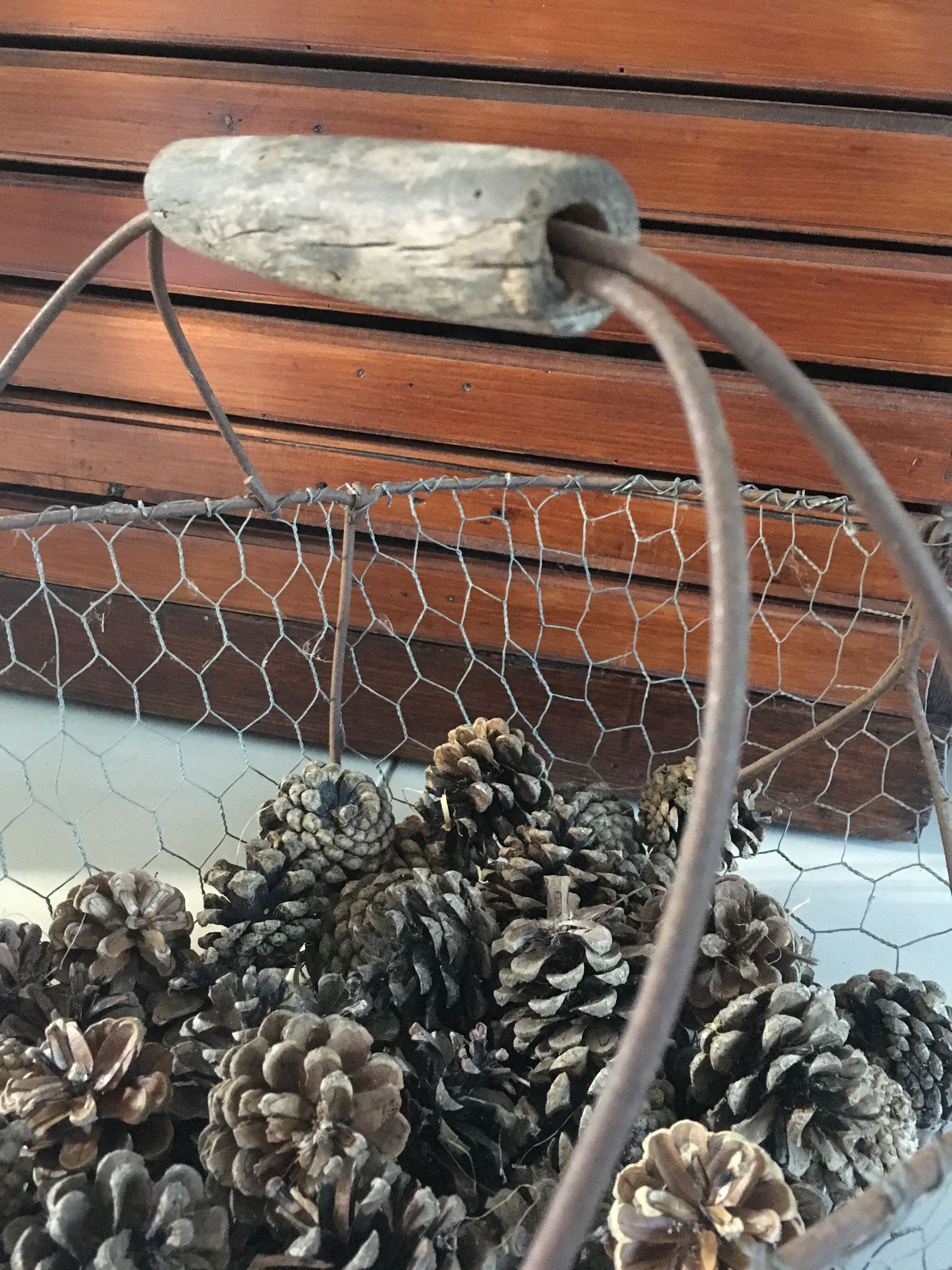 Old metal wire basket