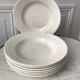 Set of 8 hollow plates Digoin Sarreguemines model Alphabet relief beige 40s