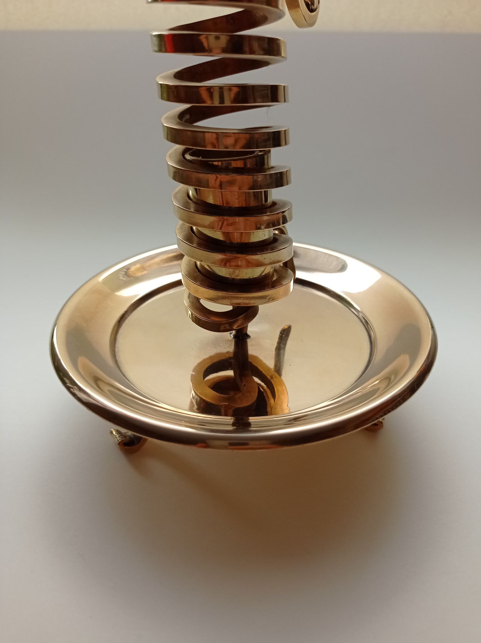 Golden brass candlestick from the 70's