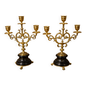 Paire de candélabres - trois