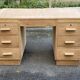 Bureau administratif extensible rénové en chêne du XIXème 130cm